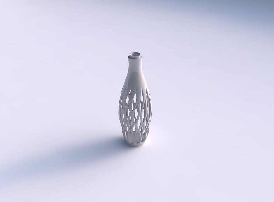 Vase spherical mid section with smooth cuts and extruded top ... 3D print model_0