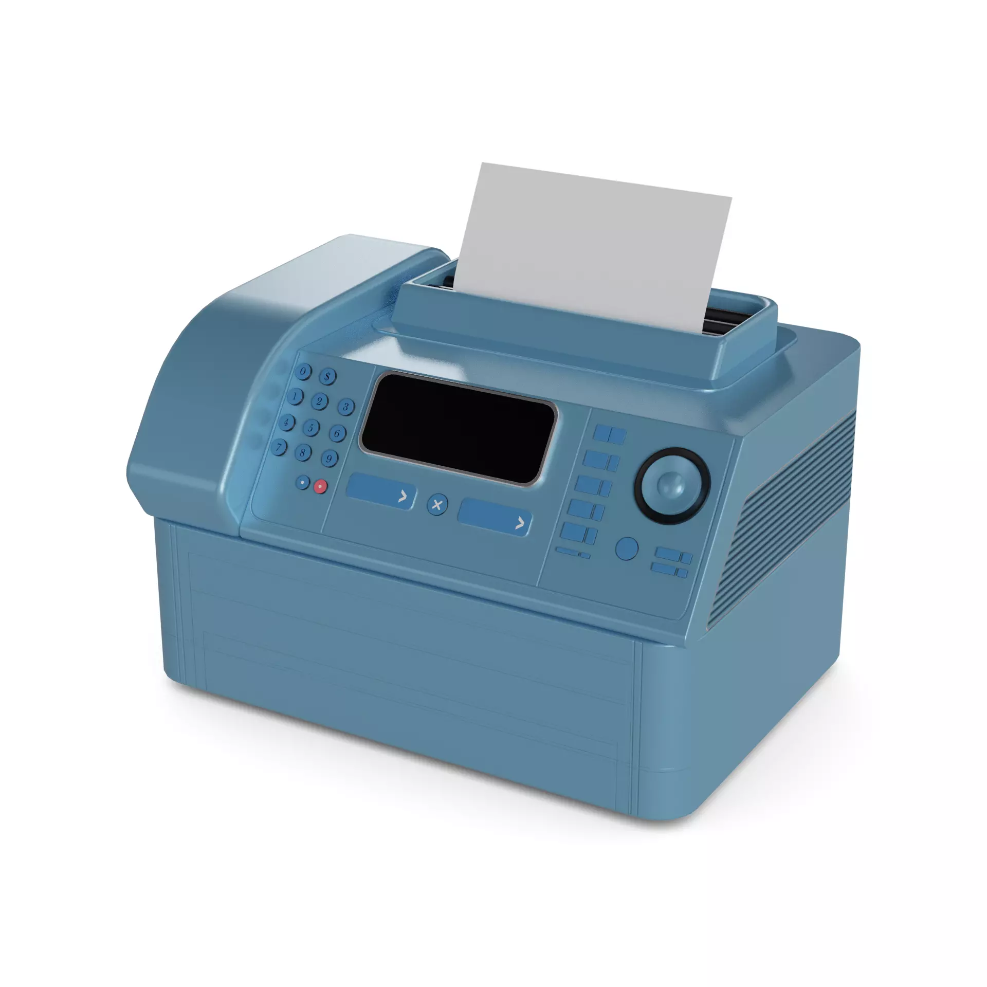 Printing Devices Fax Low-poly 3D model_0