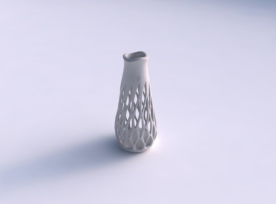 Vase spherical squeezed top with smooth cuts and extruded edg... 3D print model_0