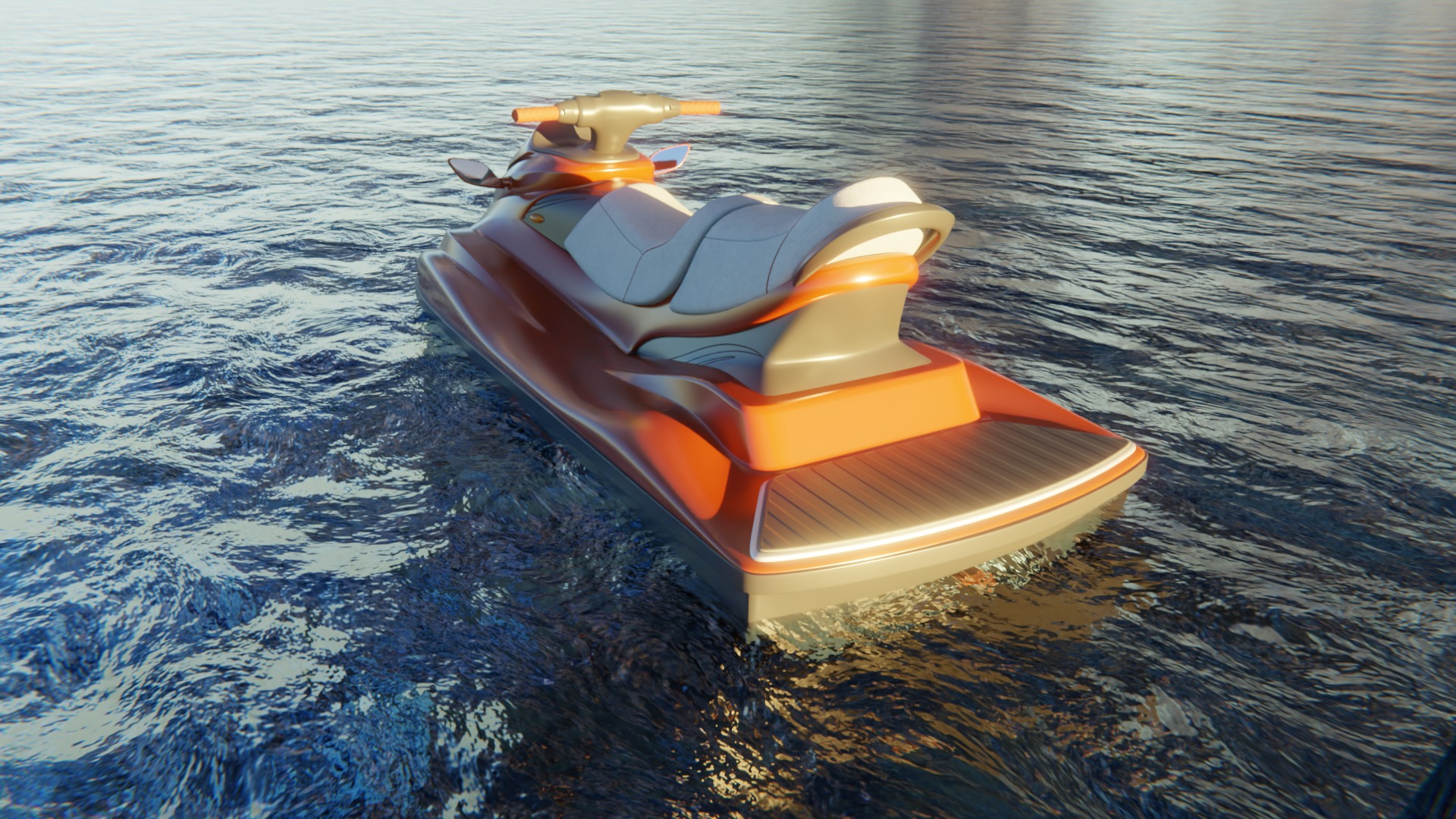 Jet Ski Low-poly 3D model_2