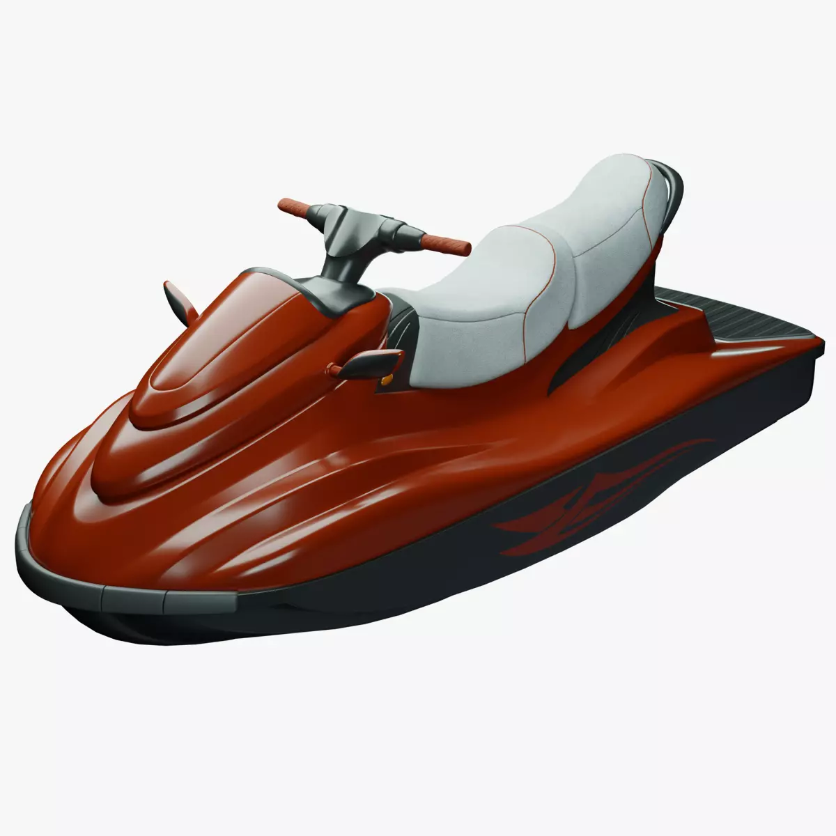 Jet Ski Low-poly 3D model_0