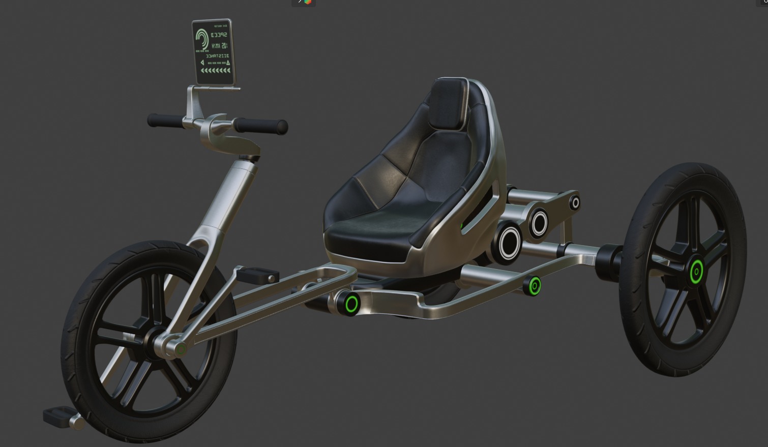 Recumbent Tricycle 3D model_2