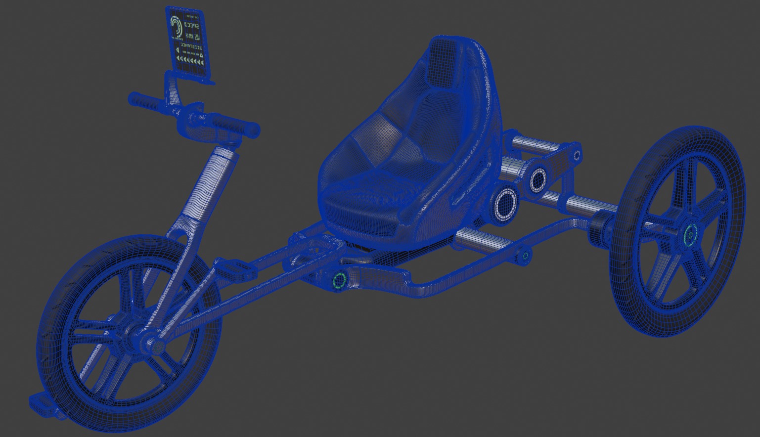Recumbent Tricycle 3D model_4