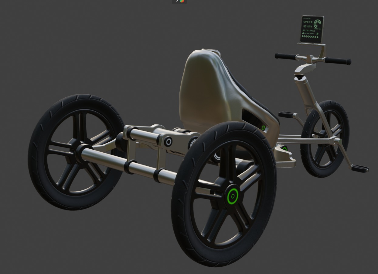 Recumbent Tricycle 3D model_3