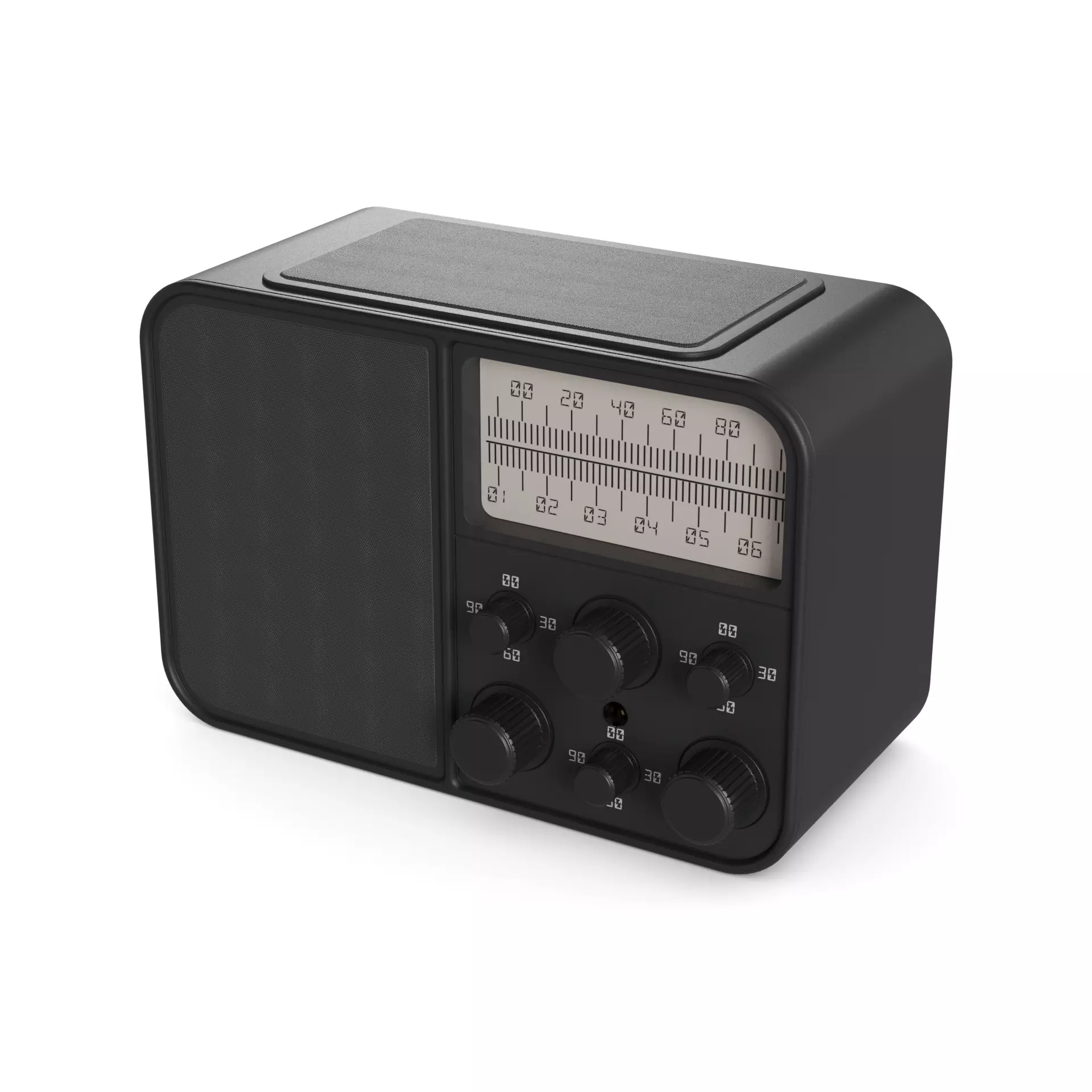 Radio Low-poly 3D model_0