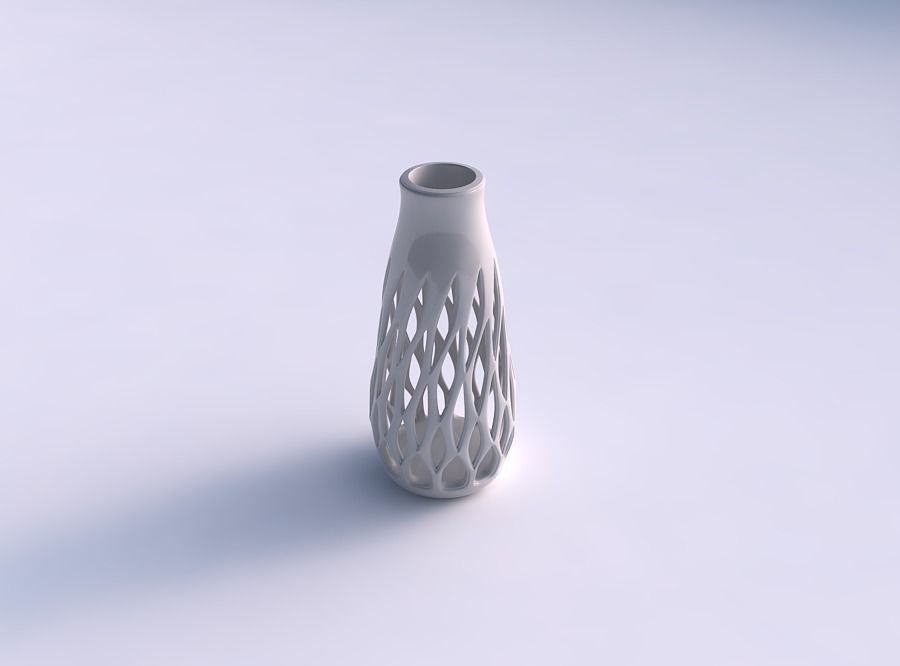 Vase spherical squeezed top with smooth cuts and extruded edg... 3D print model_0