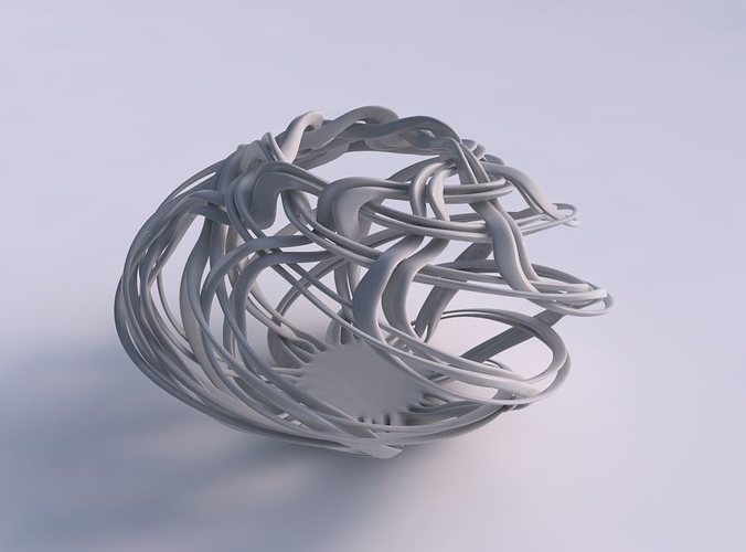 Vase spherical with interlacing lattice twisted and squeezed