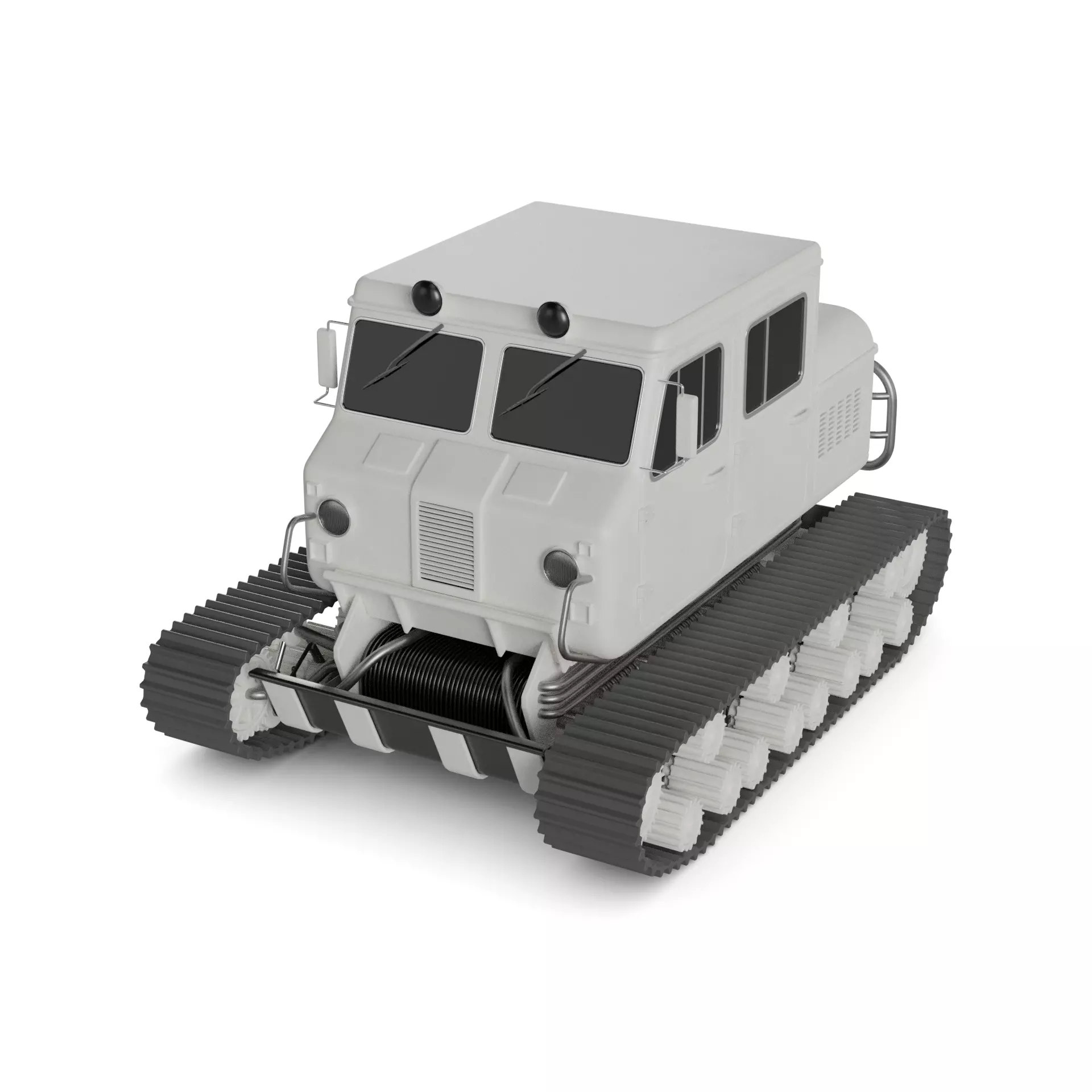 Snowcat Tracked Vehicle 3D model_0