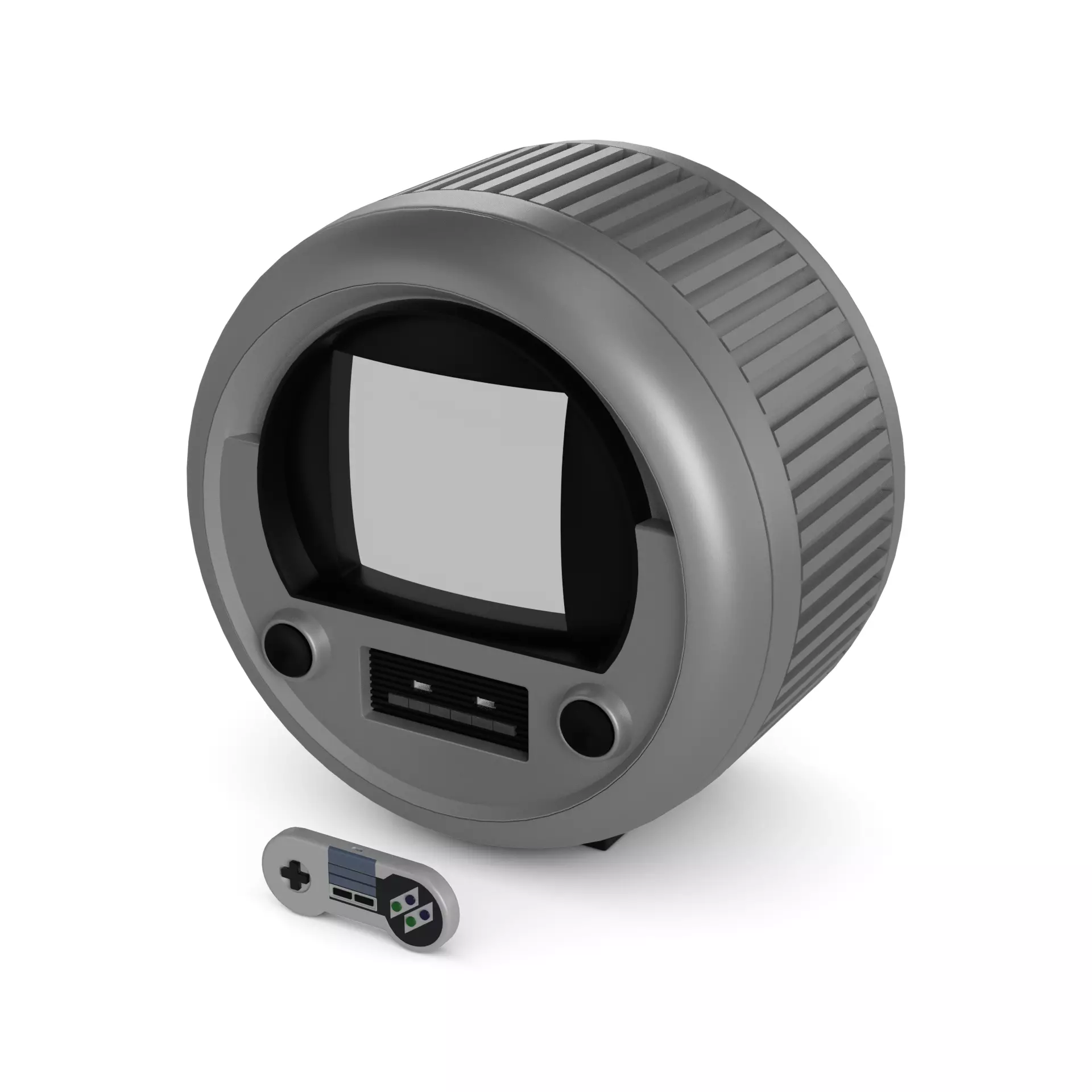 TV console Low-poly 3D model_0