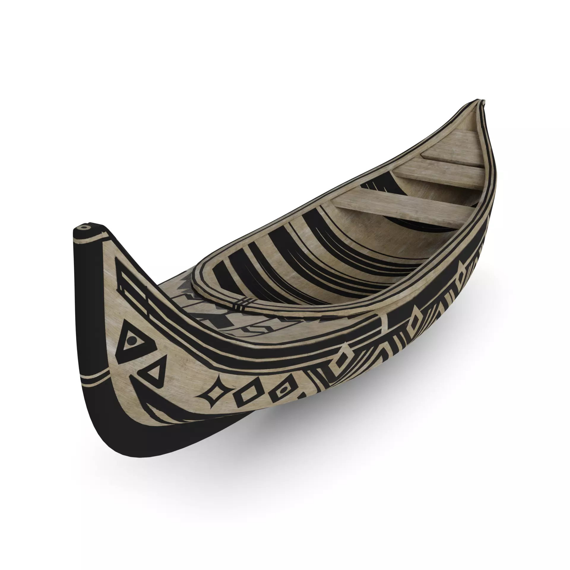 Canoe Low-poly 3D model