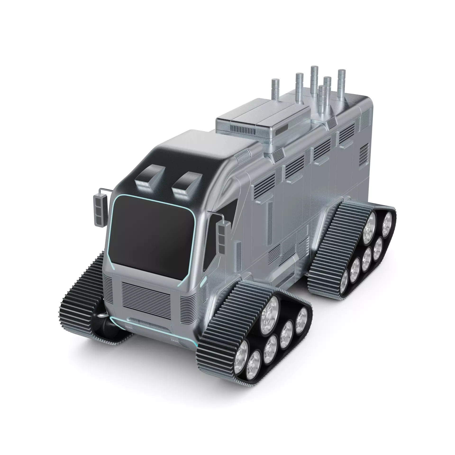 Snowcat Tracked Vehicle 3D model_0