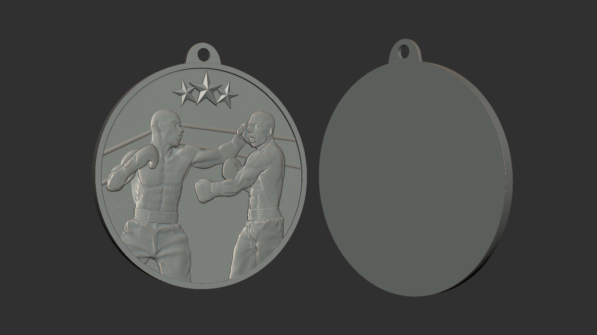 Boxing Medal 3D print model_6