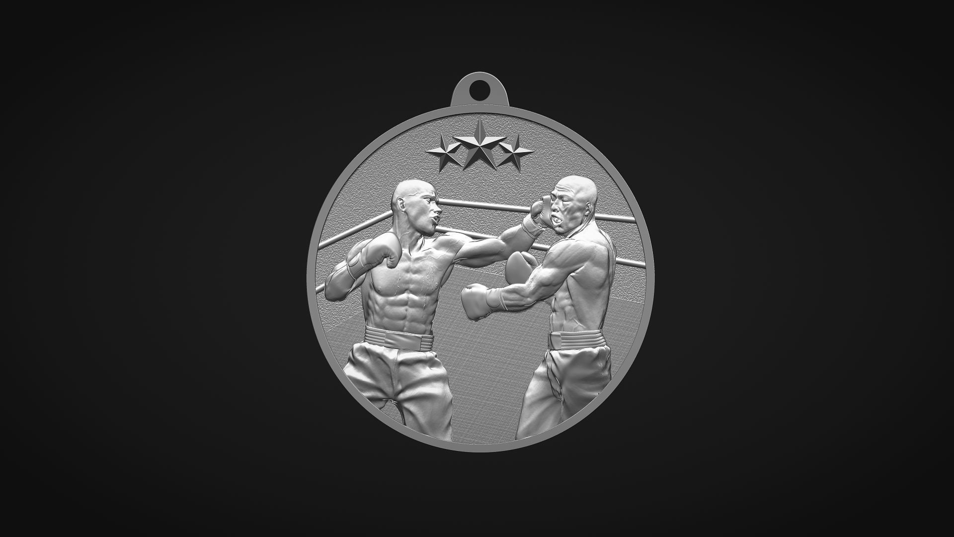 Boxing Medal 3D print model_8