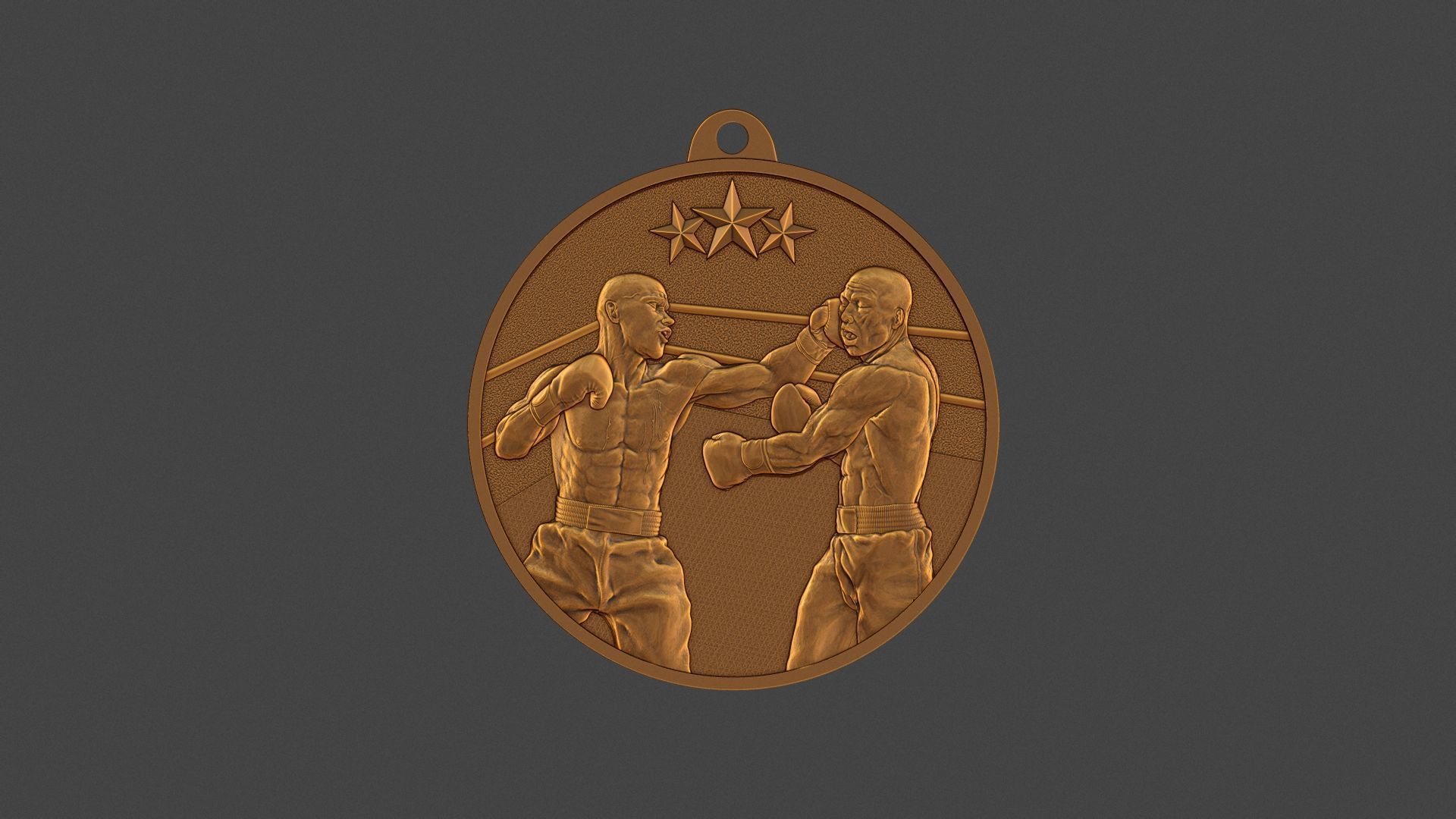 Boxing Medal 3D print model_9