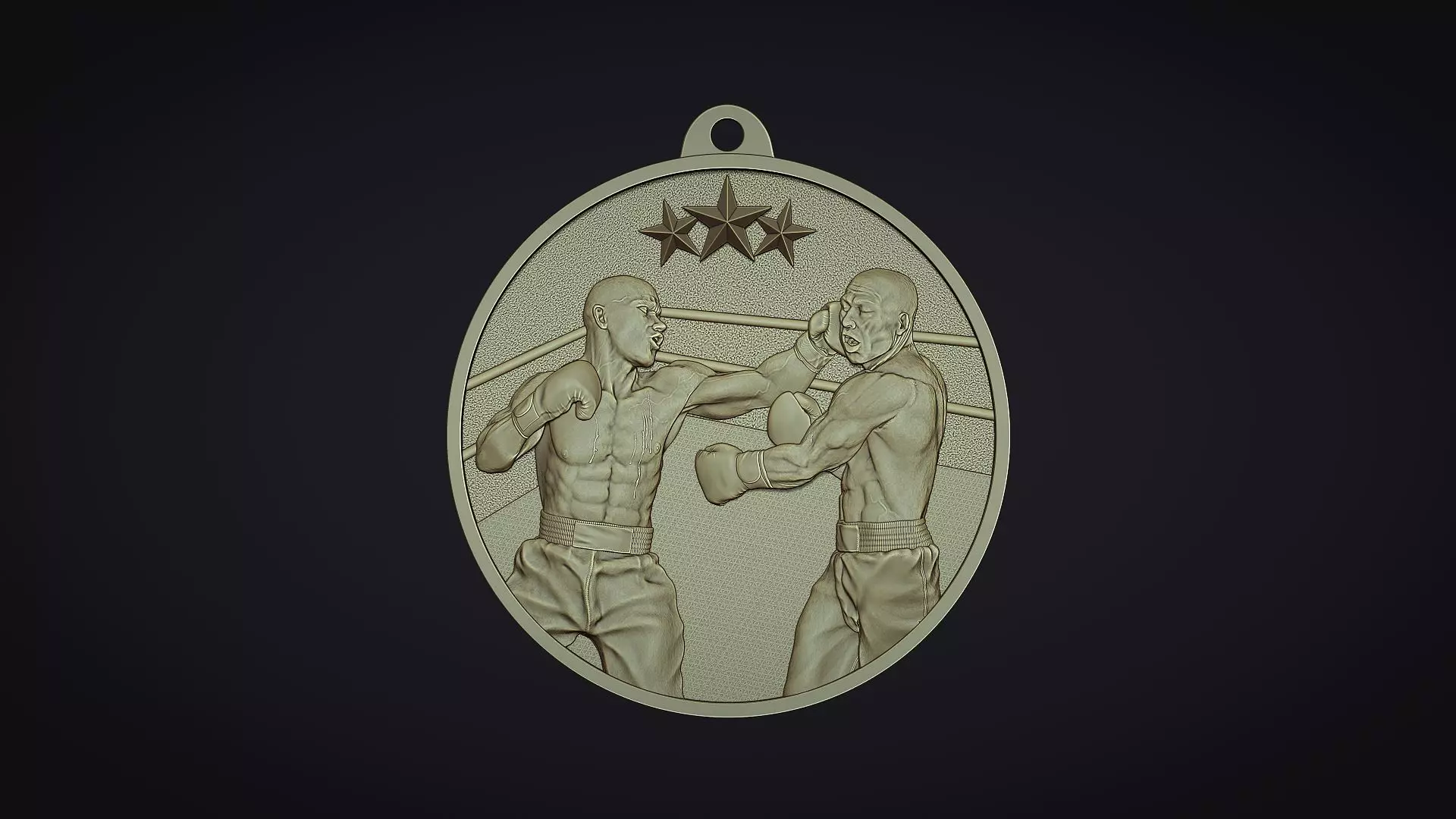 Boxing Medal 3D print model_0