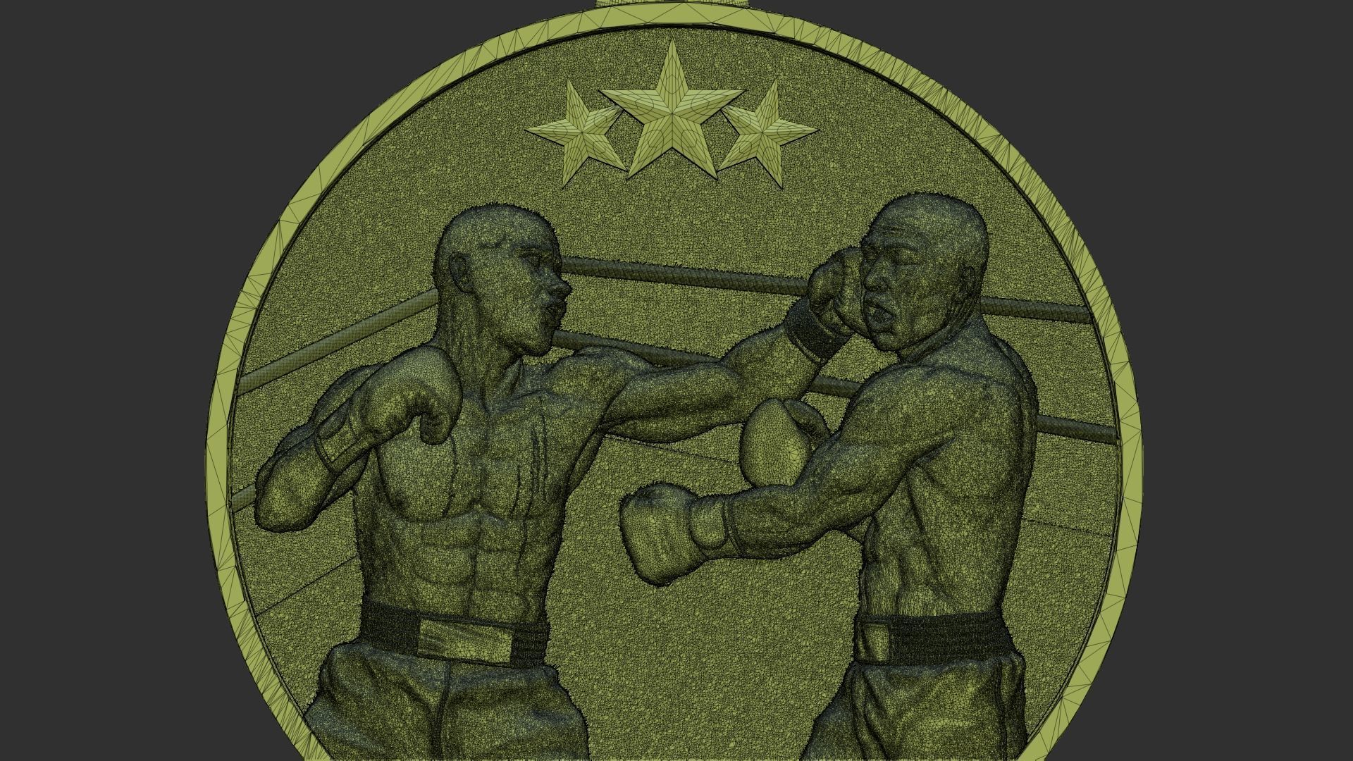 Boxing Medal 3D print model_10