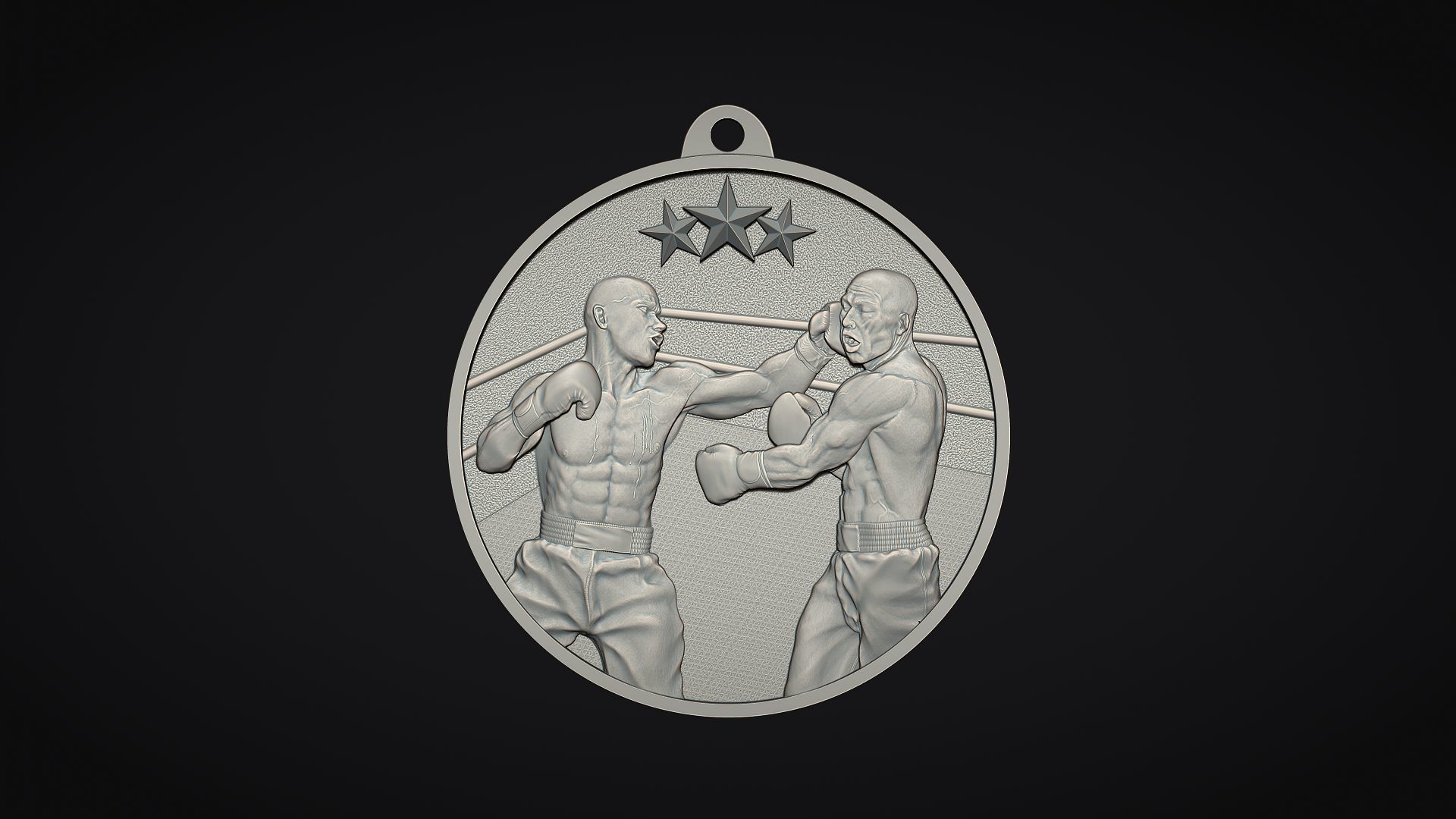 Boxing Medal 3D print model_4