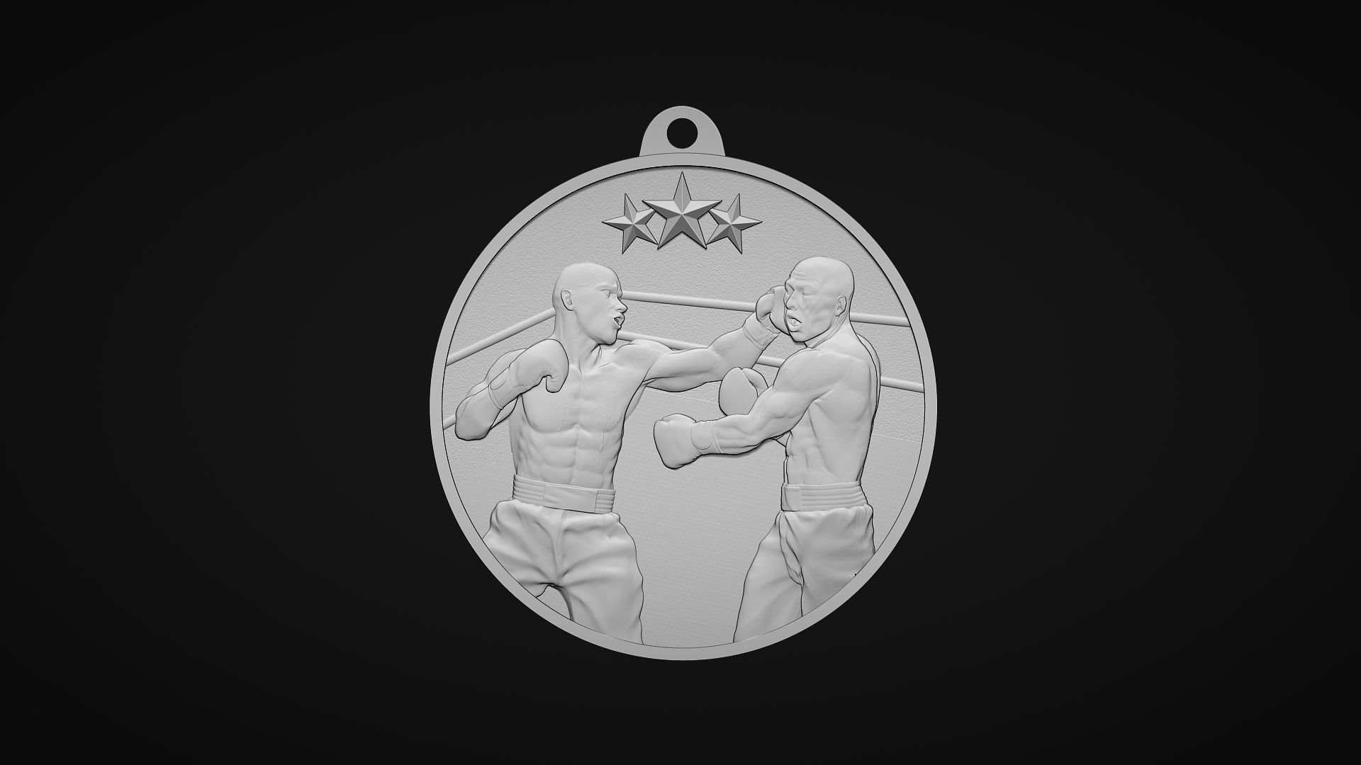 Boxing Medal 3D print model_1