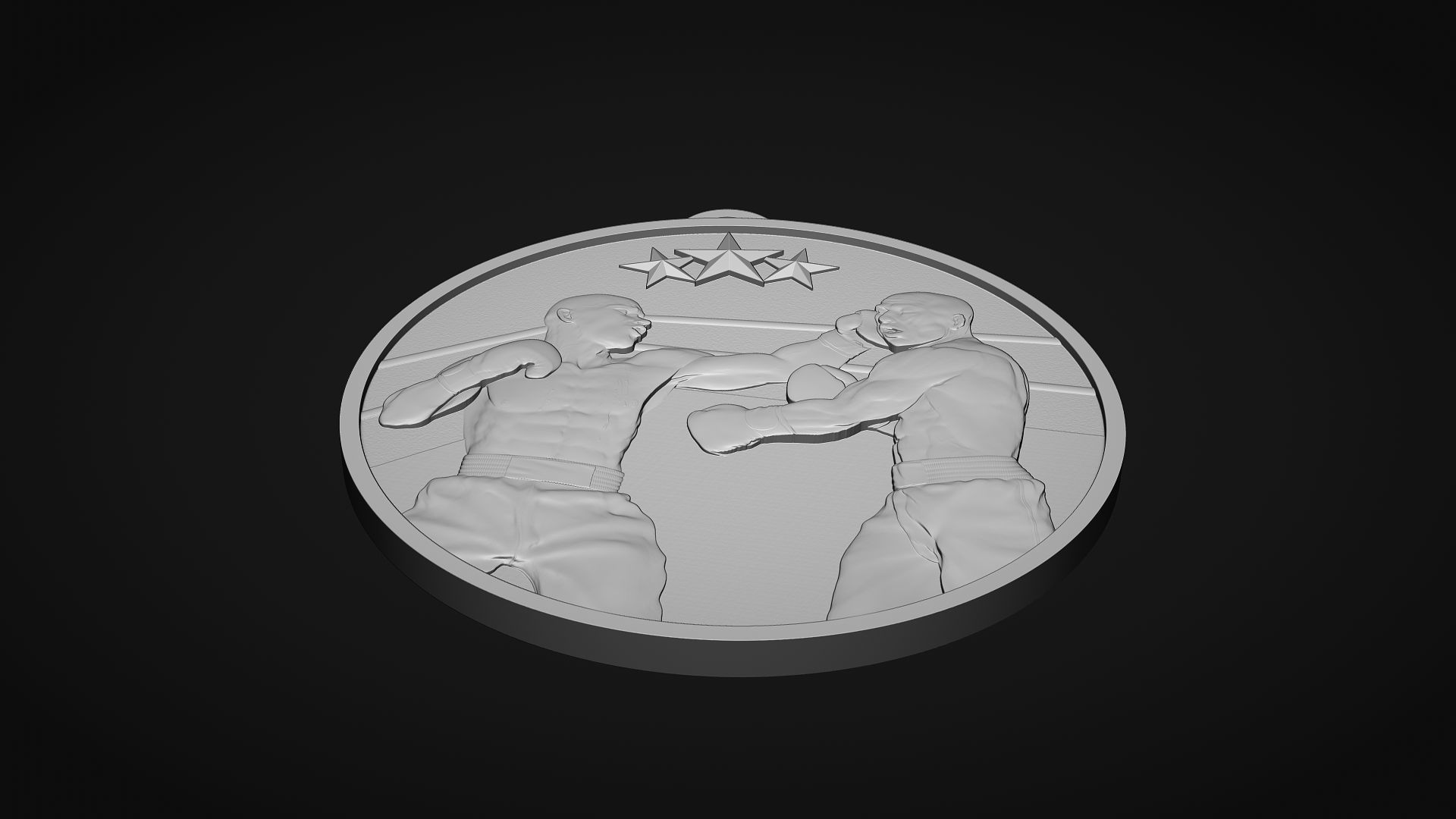 Boxing Medal 3D print model_2