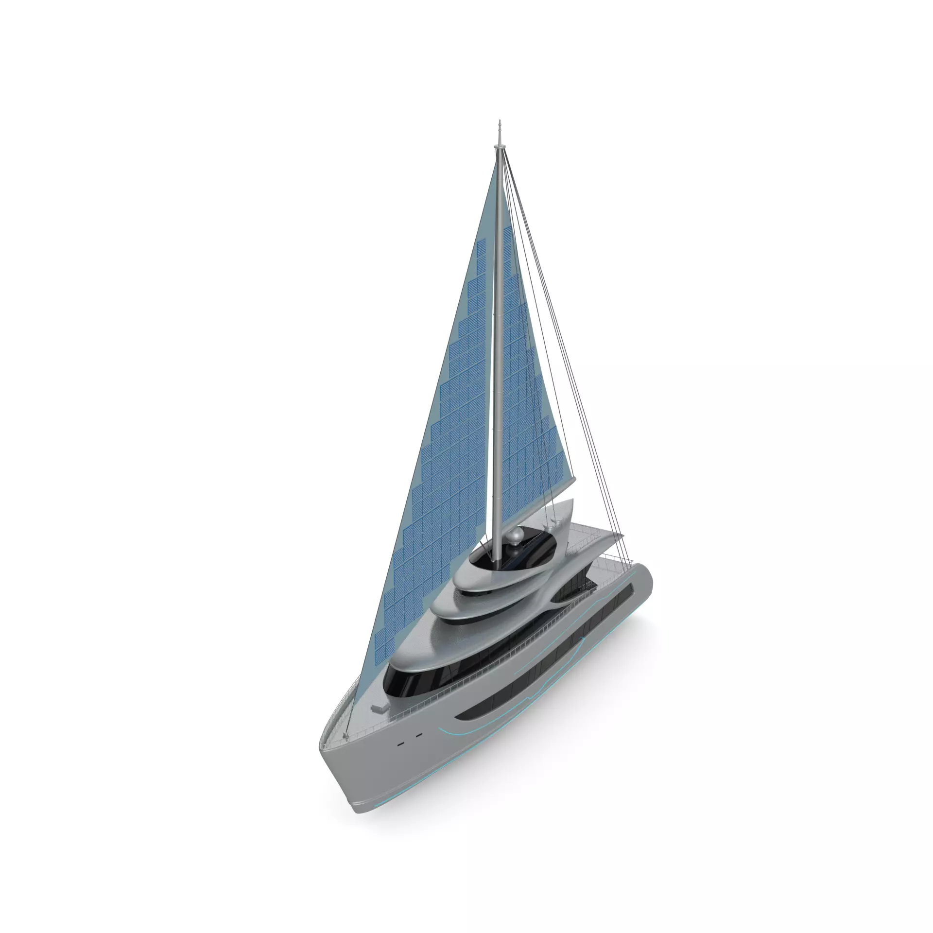 Sailing Yacht 3D model_0
