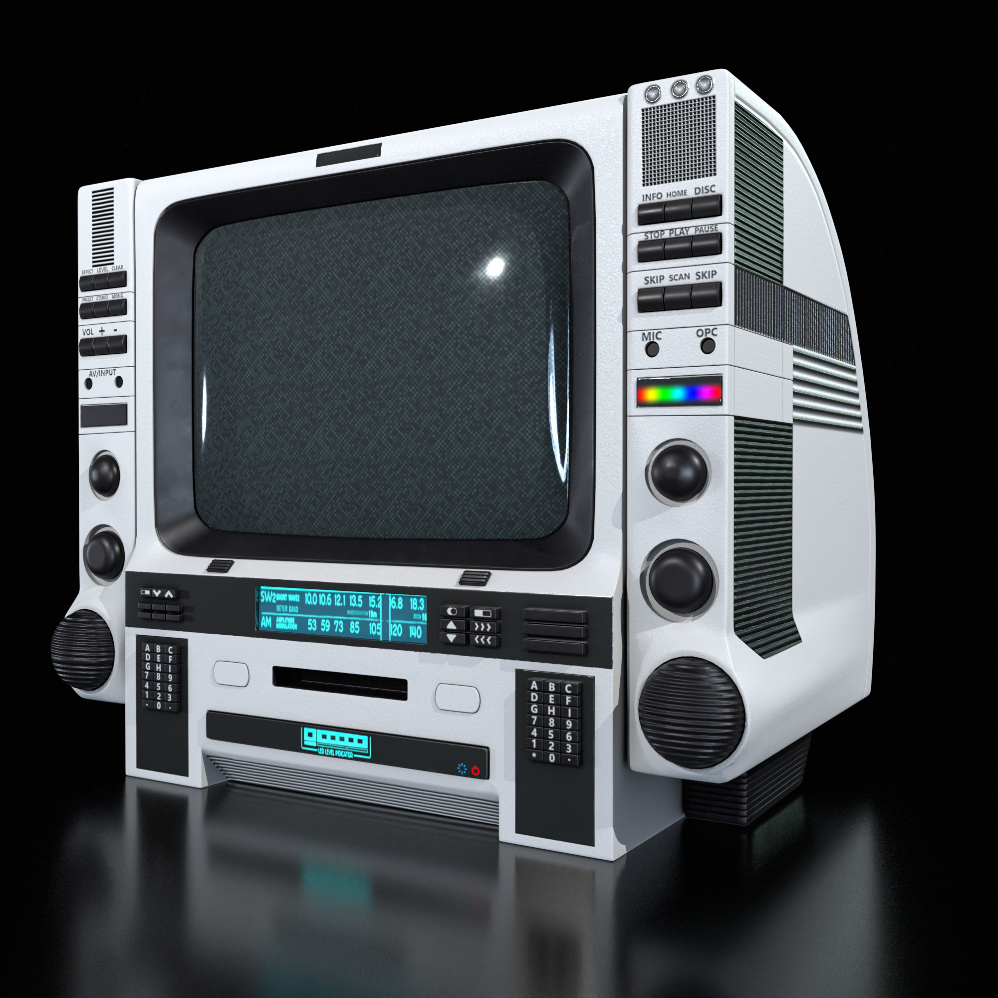 Stylized TV Low-poly 3D model_2
