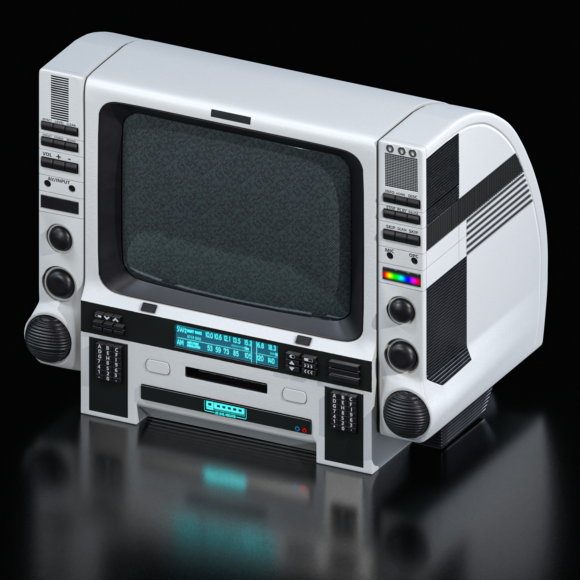 Stylized TV Low-poly 3D model_12