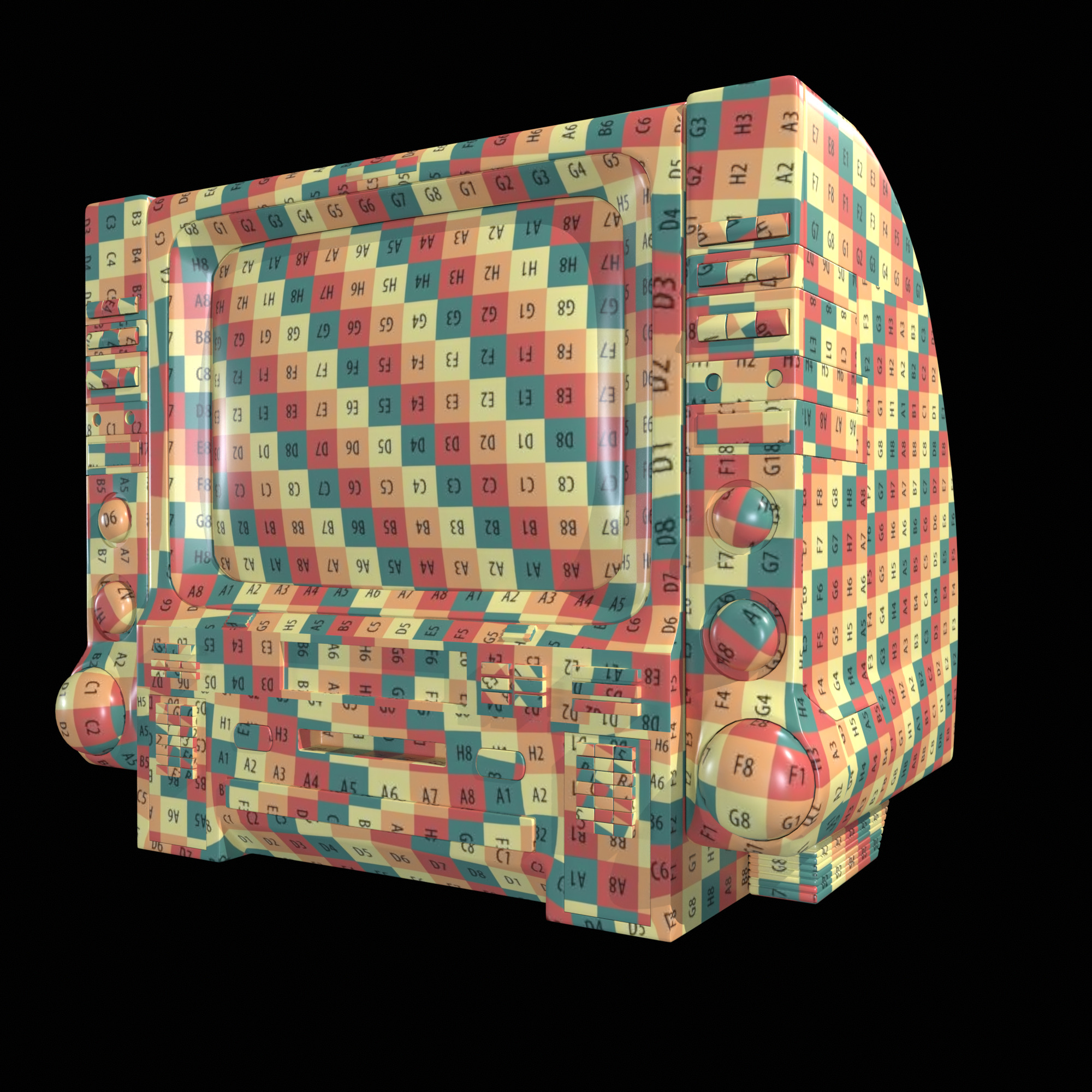 Stylized TV Low-poly 3D model_11
