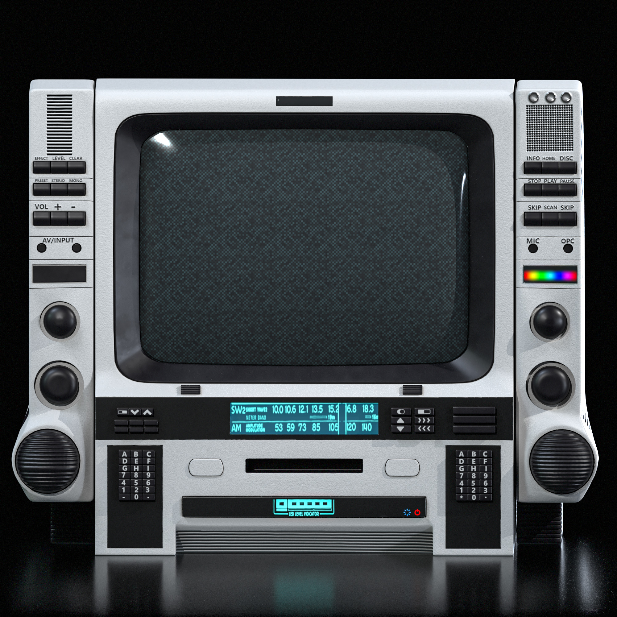 Stylized TV Low-poly 3D model_8