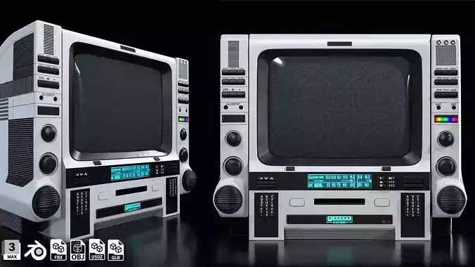 Stylized TV Low-poly 3D model