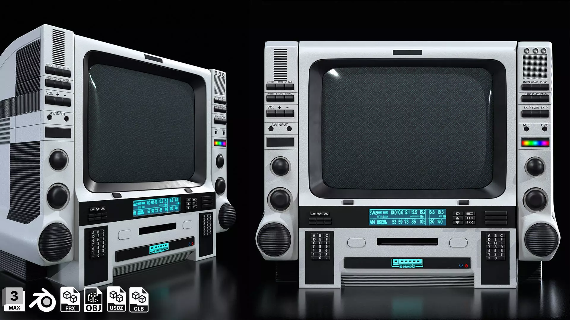 Stylized TV Low-poly 3D model_0