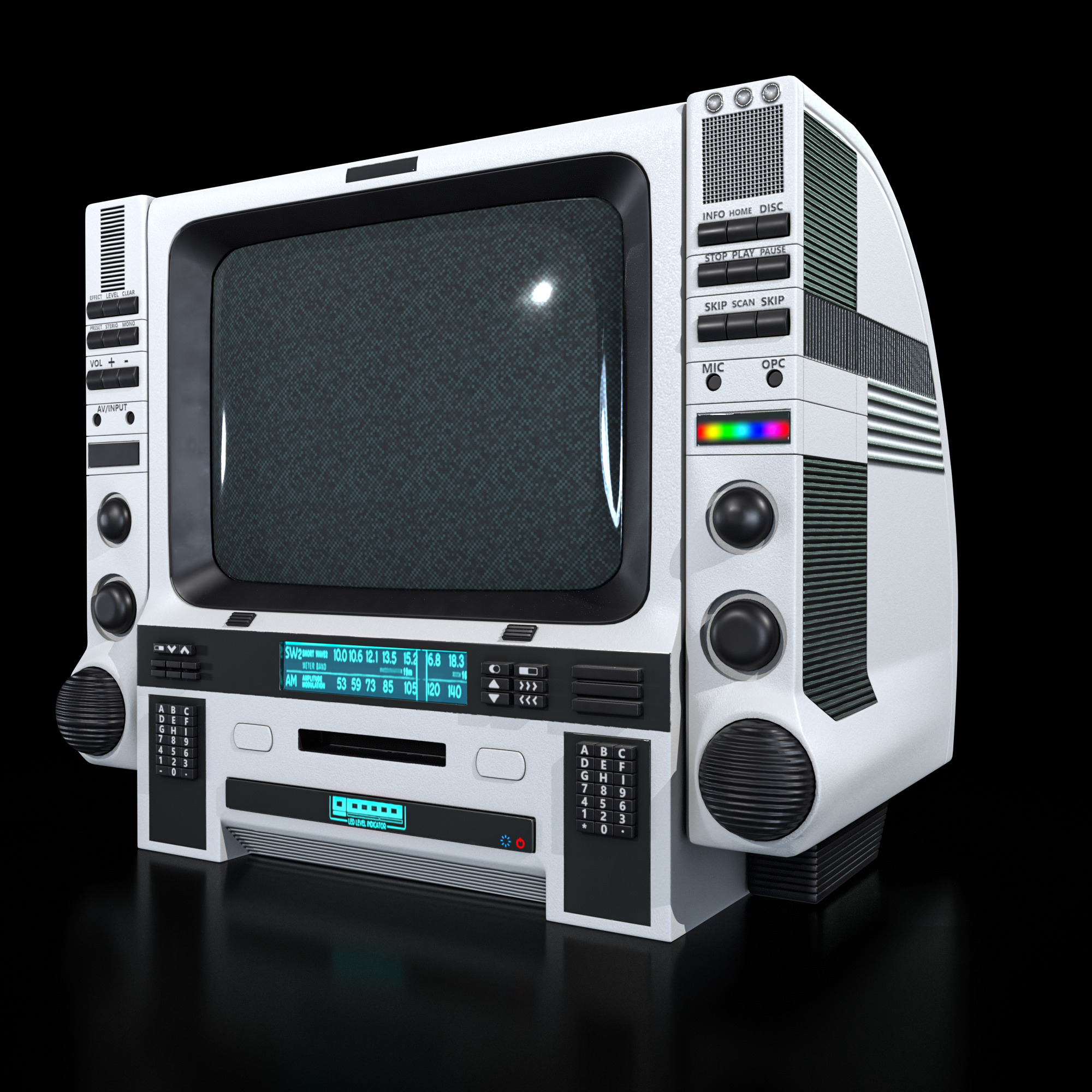 Stylized TV Low-poly 3D model_14