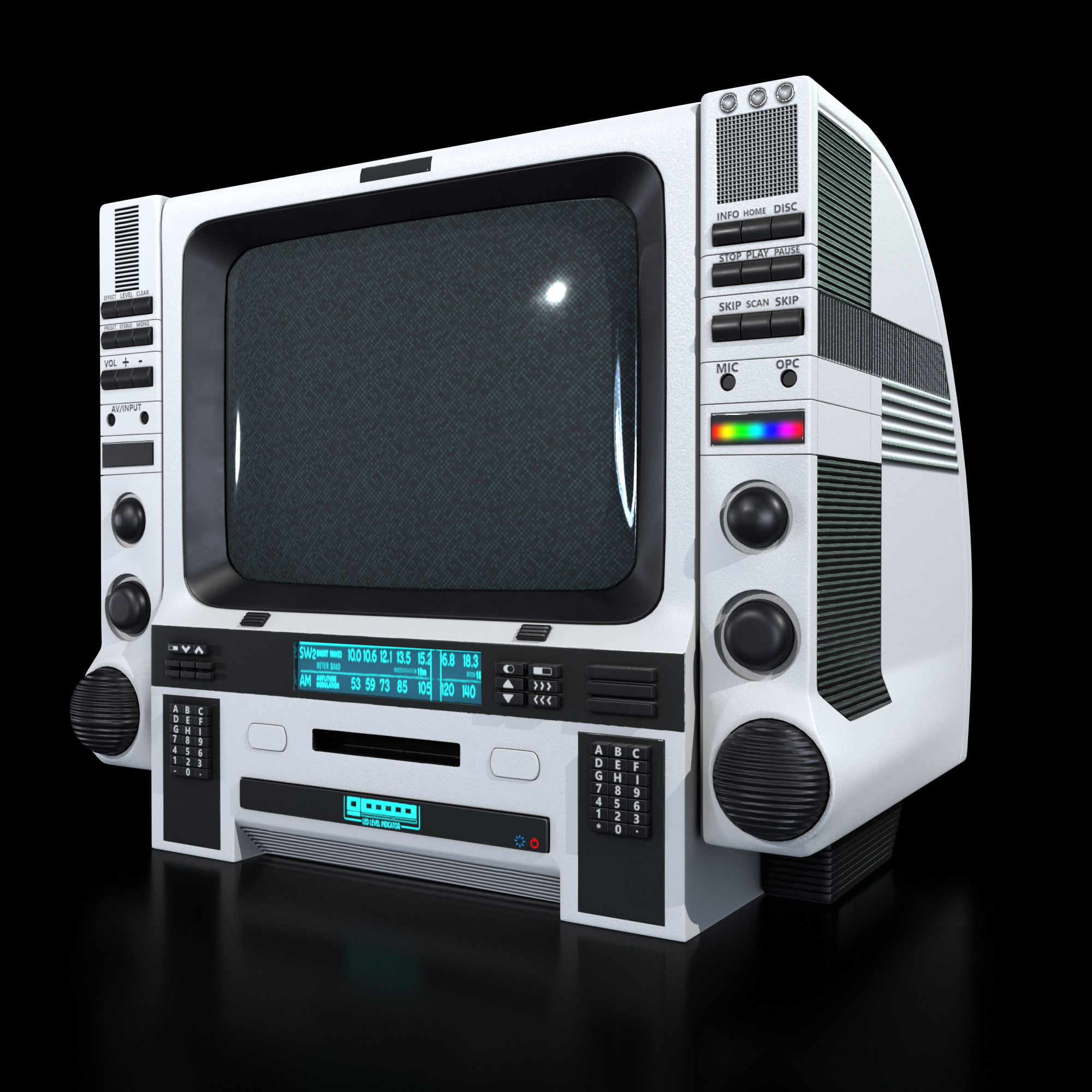 Stylized TV Low-poly 3D model_3