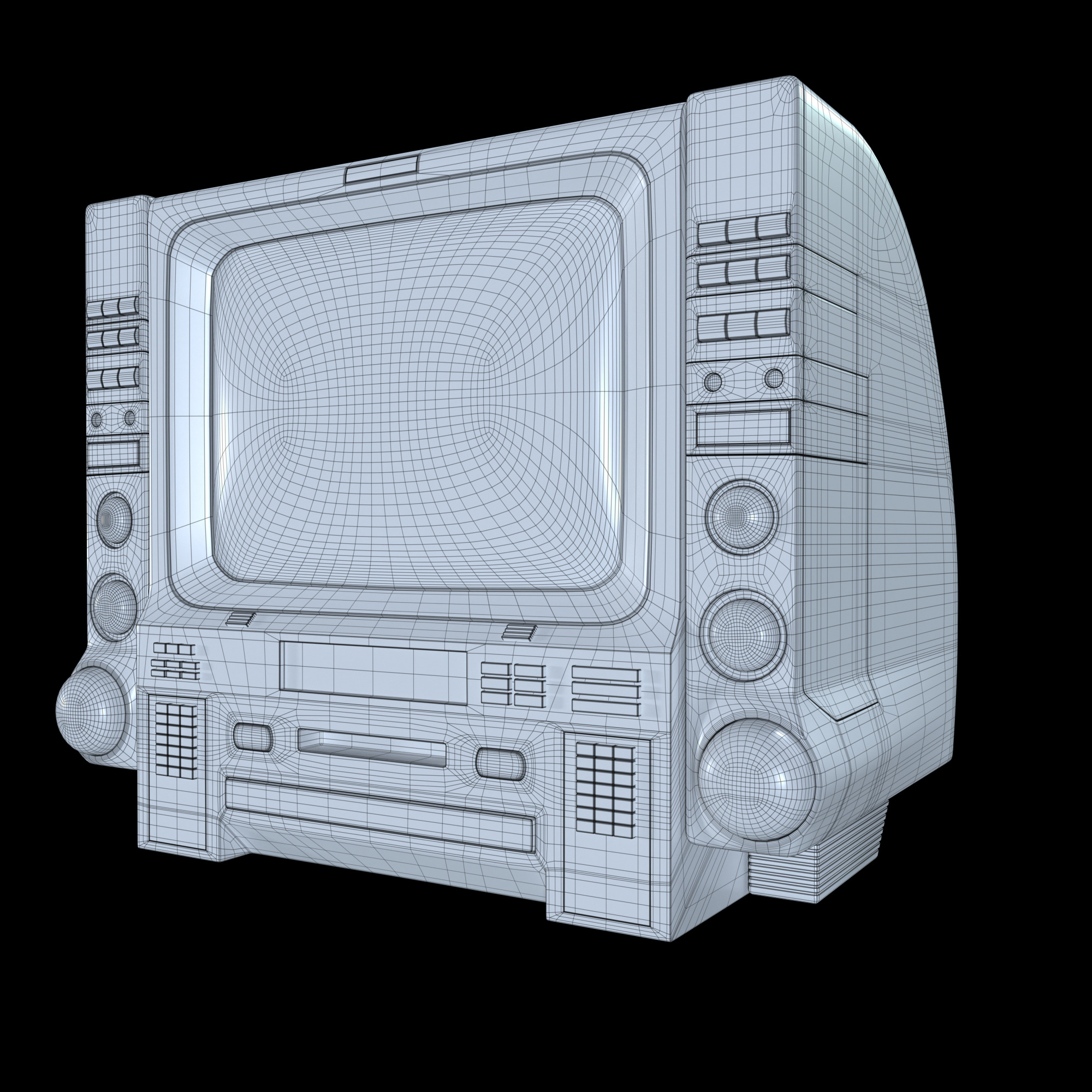 Stylized TV Low-poly 3D model_13