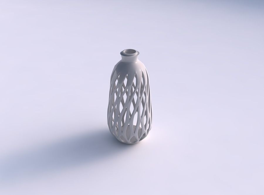 Vase spherical compressed with smooth beveled cuts and extrud... 3D print model_0