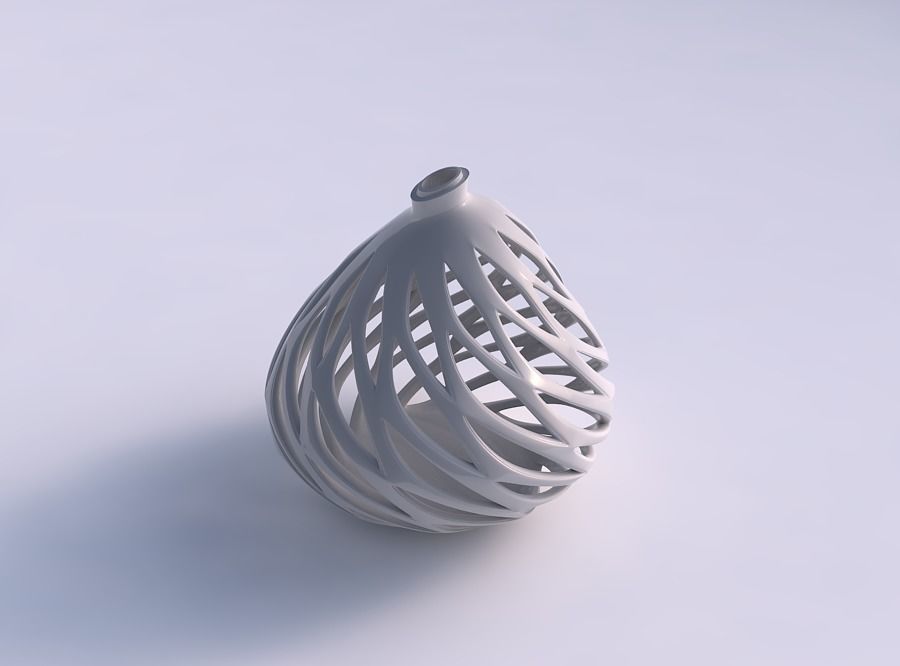 Vase spherical compressed with smooth beveled cuts and extrud... 3D print model_0