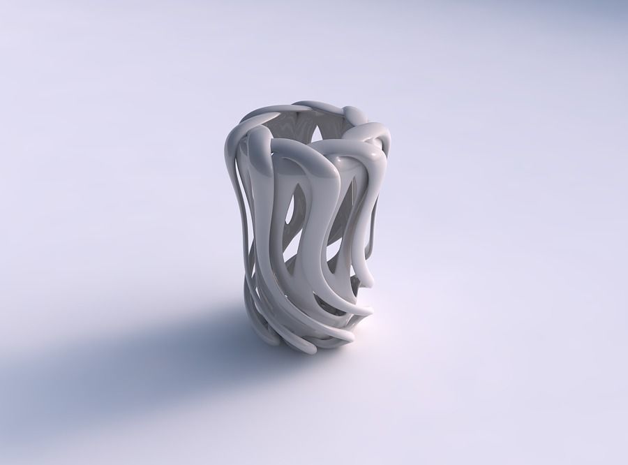 Vase spherical compressed double twisted with collapsed top w... 3D print model_0