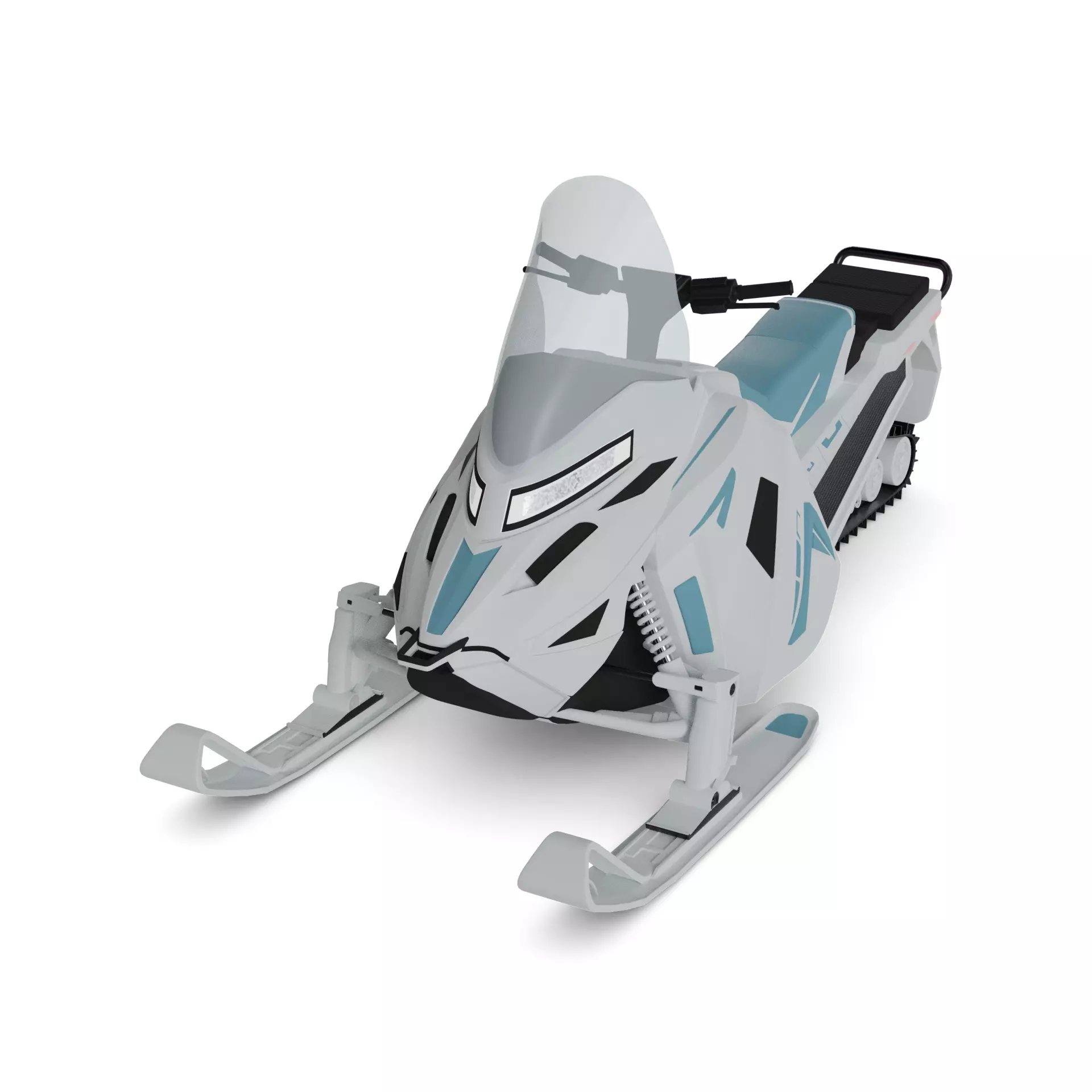 Snowmobile Fishing Shack 3D model_0