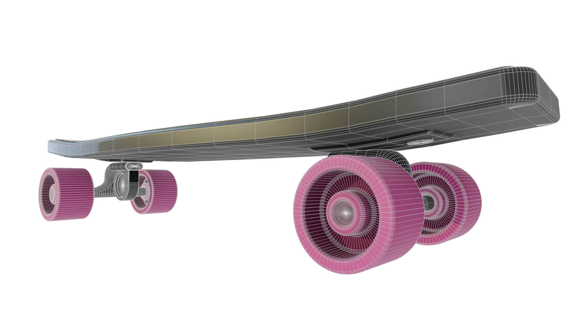 Penny Board Low-poly 3D model_5