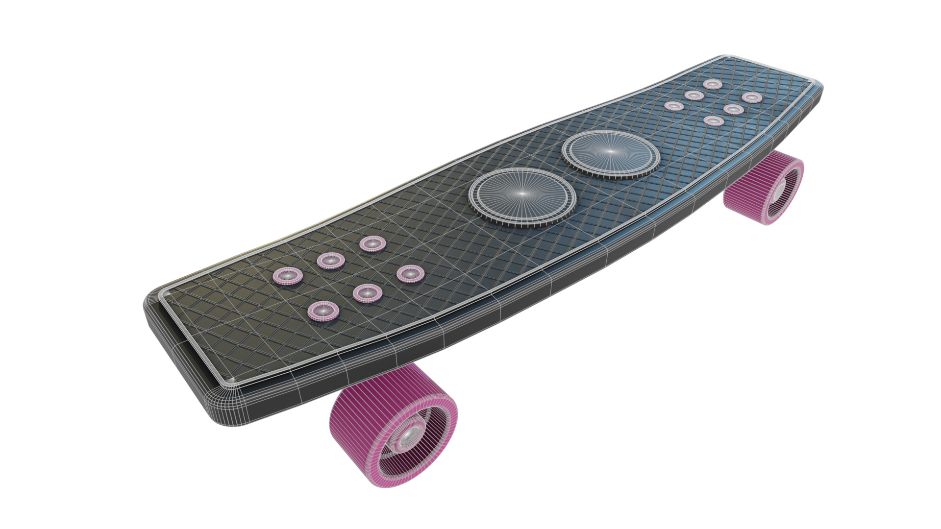 Penny Board Low-poly 3D model_4