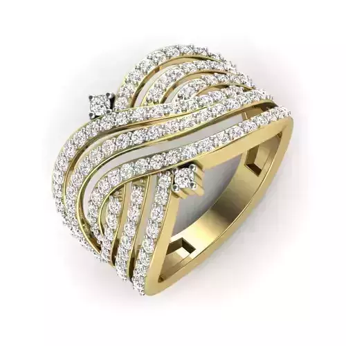 Women Diamond Ring 3dm STL  Render Details - PR-266 DIA