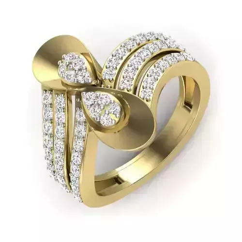 Women Diamond Ring 3dm STL  Render Details - PR-267 DIA