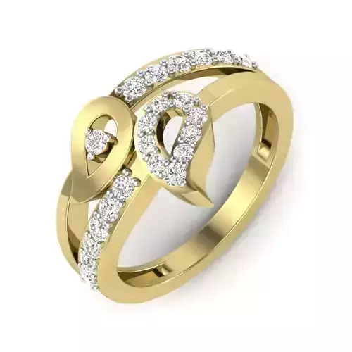 Women Diamond Ring 3dm STL  Render Details - PR-273 DIA