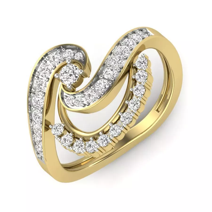 Women Diamond Ring 3dm STL Render Details - PR-275 DIA 3D print model