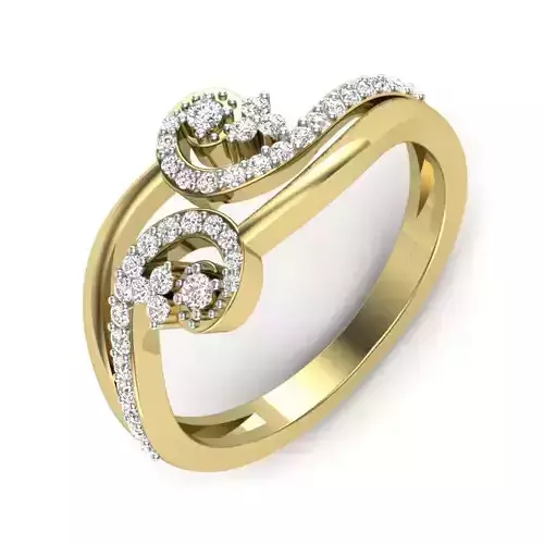 Women Diamond Ring 3dm STL  Render Details - PR-277 DIA