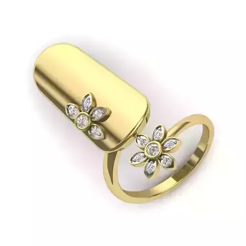 Women Diamond Ring 3dm STL  Render Details - PR-279 DIA
