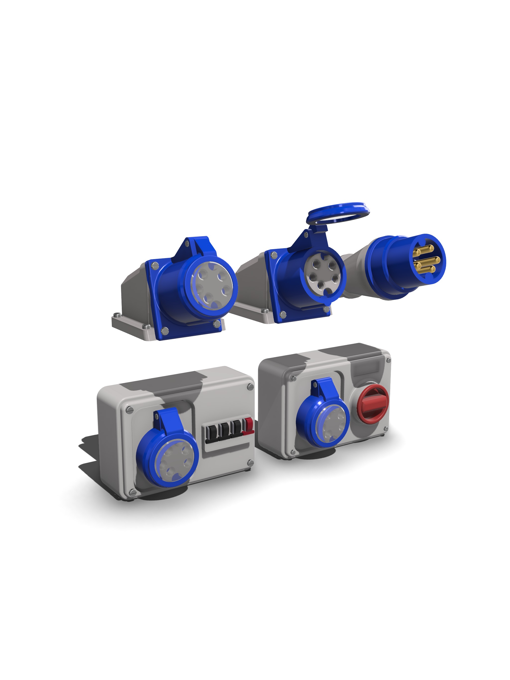 Diorama Electrical Plugs n Sockets x15 styles 3D print model_12