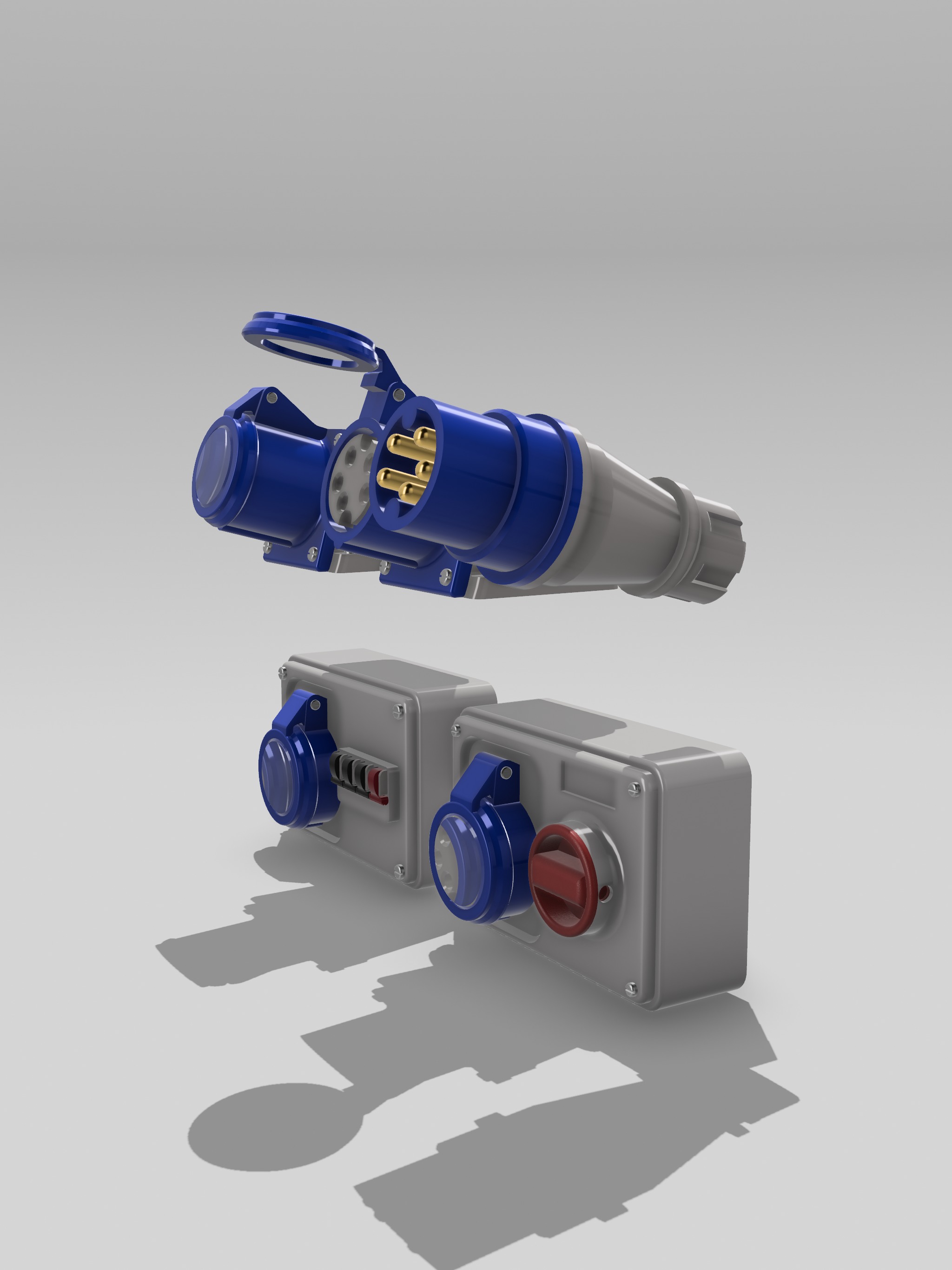 Diorama Electrical Plugs n Sockets x15 styles 3D print model_19