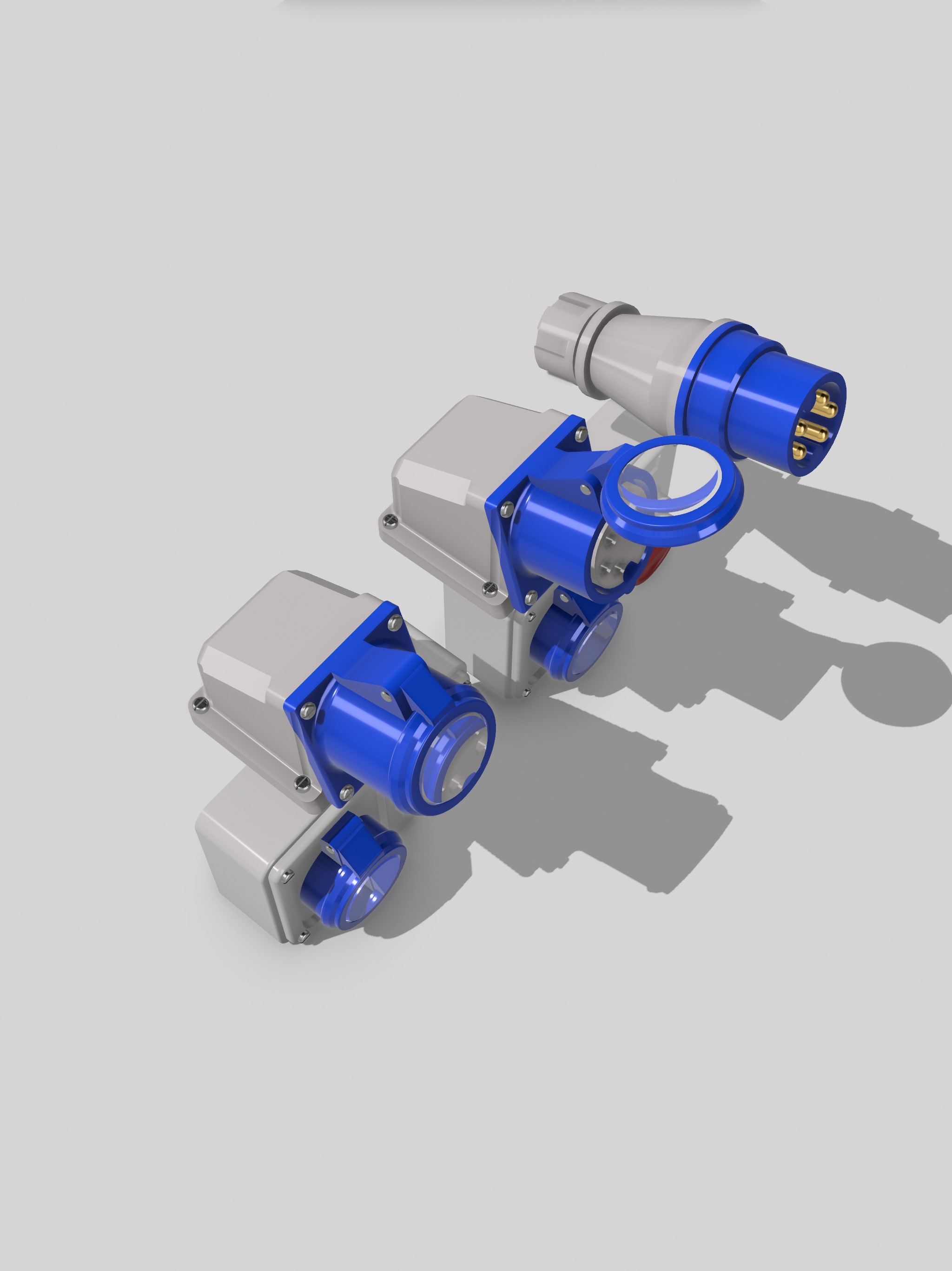 Diorama Electrical Plugs n Sockets x15 styles 3D print model_20