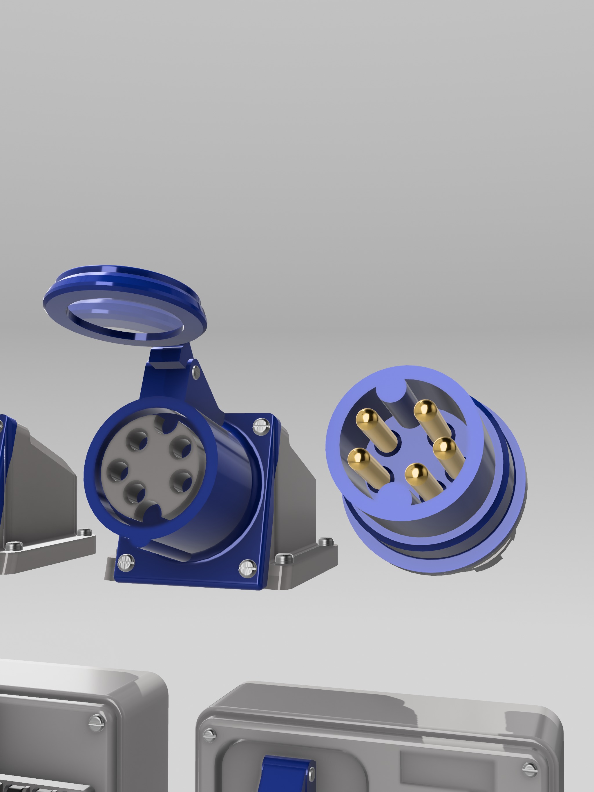 Diorama Electrical Plugs n Sockets x15 styles 3D print model_18