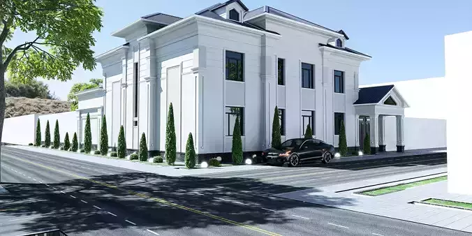 Two-story neoclassical house